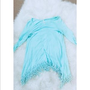 Powder blue top oversized